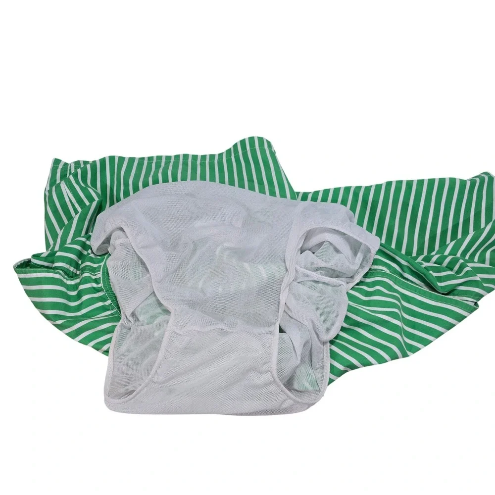 VTG Polo Ralph Lauren Mens‎ Traveler Striped Swim Trunks Green & White XL